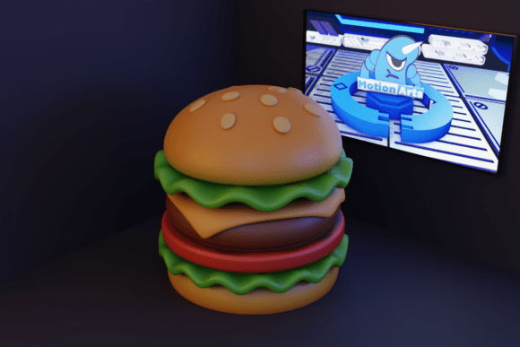3D Printable Burger: Bringing Cartoon Fun to Real-World Collections