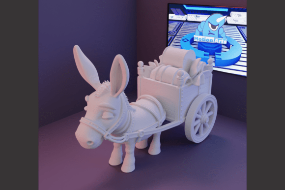 Bringing Rustic Charm to Life: The Donkey with Cart STL File for 3D Printing