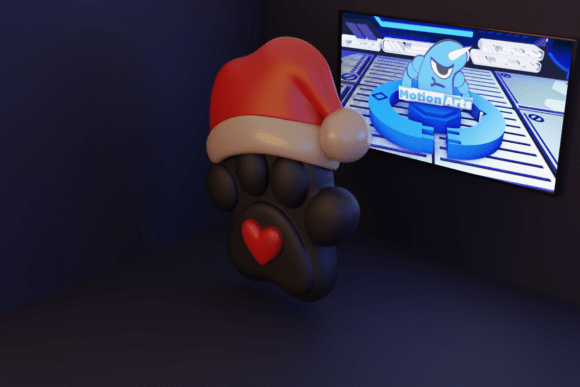 Dog Paw with Santa Claus Hat: Bringing Festive Cheer to Your 3D Printing Projects