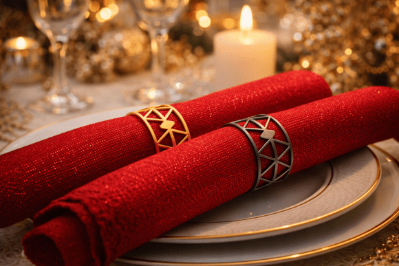 Elegant 3D Christmas Napkin Holders for Your Holiday Table