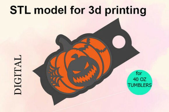 Halloween Pumpkin 40 Oz Straw Topper STL File: Your Festive DIY Project
