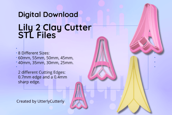 Lily Flower Clay Cutter STL Files for Creative Projects