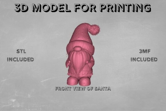 Santa Gnome 3D Print Model: A Festive Digital Sculpture