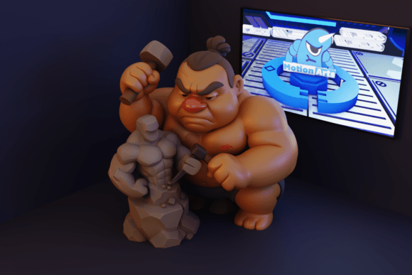 The Chubby Sculptor: A Cartoon Model Symbolizing Artistic Dedication