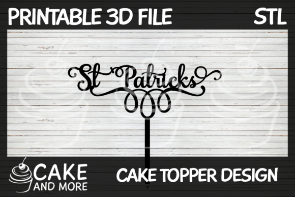 The Elegant St. Patrick's Script Cake Topper