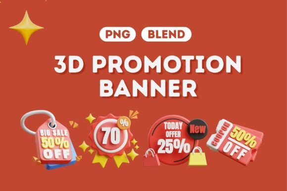 Your Marketing Just Got a 3D Upgrade with the 3D Discount Badges Pack 02